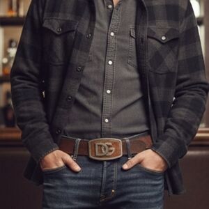 Vintage Dolce & Gabbana "DG" Leather Belt Buckle